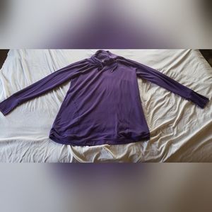 Long purple mock neck jogger shirt